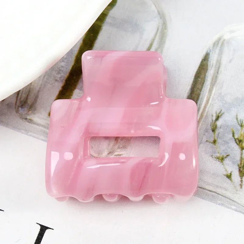 Bgffuy Leopard Korea Acetate Hollow Colorful Mini Hair Claws Crab Hair Clips for Child Girls Hairpins Hair Accessories Barrettes