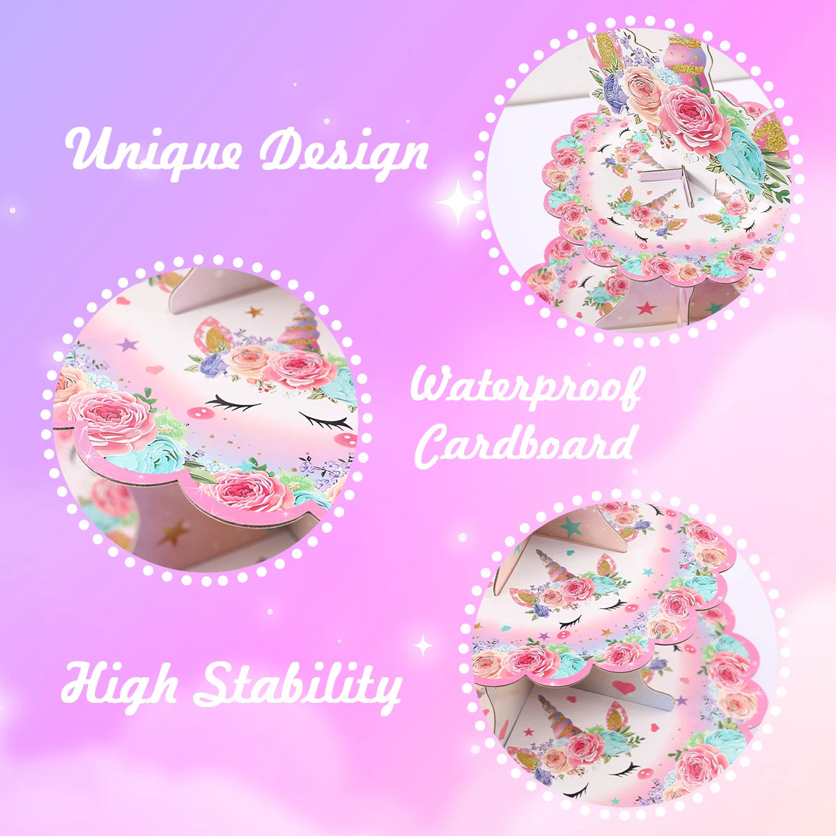 Cake Display Stand Jungle Mermaid Birthday Party Decorations Kids Dessert Holder Cake Tray Butterfly Baby Shower Cupcake Support - AMULET RING STORE