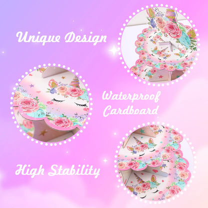 Cake Display Stand Jungle Mermaid Birthday Party Decorations Kids Dessert Holder Cake Tray Butterfly Baby Shower Cupcake Support - AMULET RING STORE