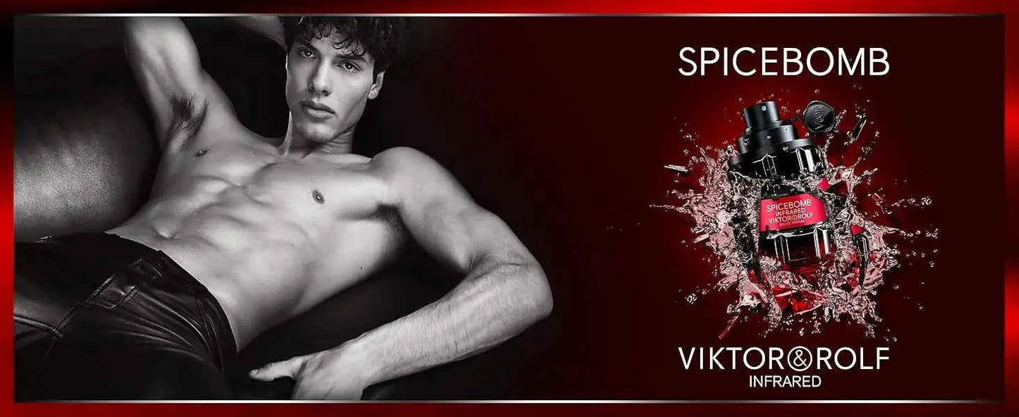 Viktor&Rolf - Spicebomb Infrared Eau de Parfum - Woody & Spicy - Cologne for Men - With Notes of Leather & Cinnamon - 3 Fl Oz