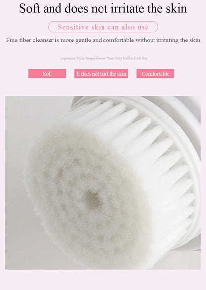 3 in 1 Electric  Facial Cleansing Brush Blackhead Remover Makeup Removal Face Deep Pores Cleaning Massager Face Cleaner
