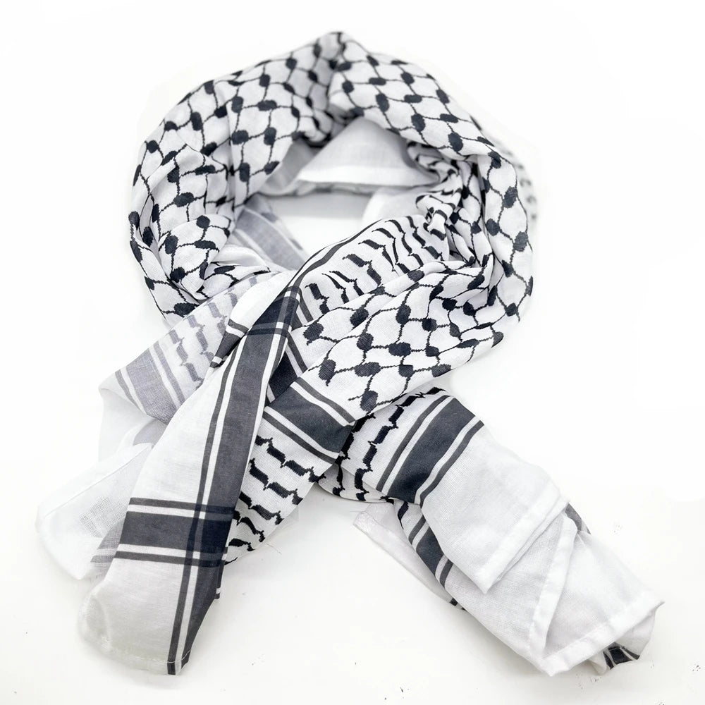 Military Shemagh Tactical Desert Scarf Shemagh Scarf Men Neck Head Wraps for Men Cotton Keffiyeh Arab Wrap with Tassel - AMULET RING STORE