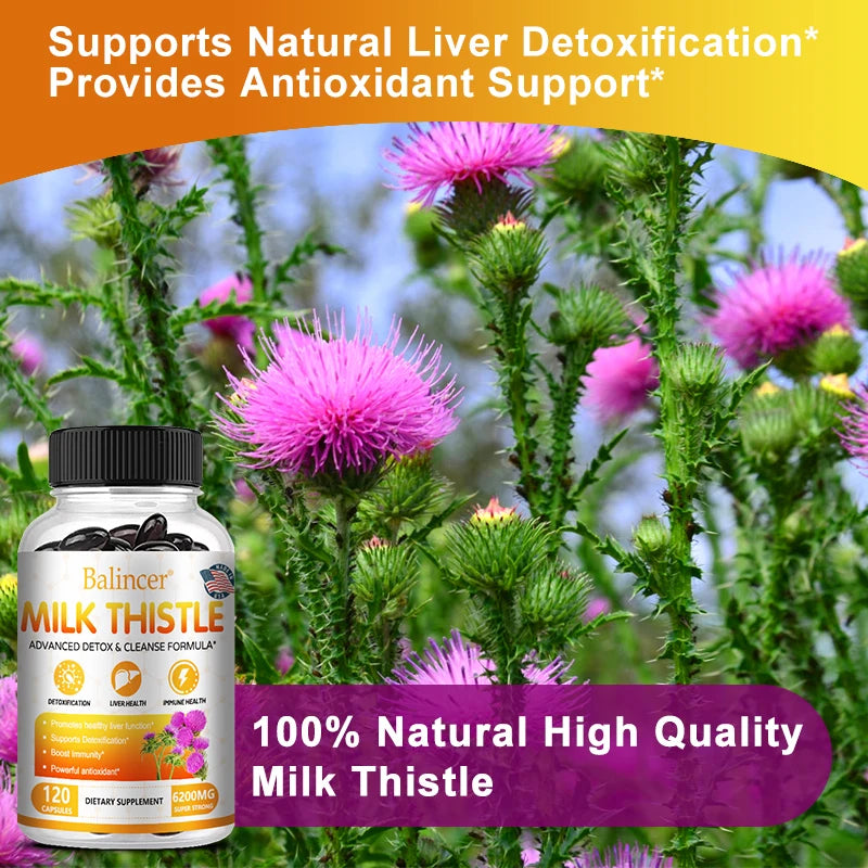 Liver Cleanse, Detox and Repair Support - Milk Thistle Liver Detox Formula with Dandelion Root, Artichoke Extract - AMULET RING STORE