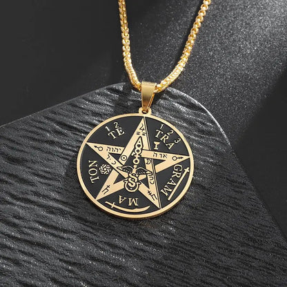 Seven Archangels Solomon Kabbalah Pendant Star of David Devil Eye Angel Seal Necklace