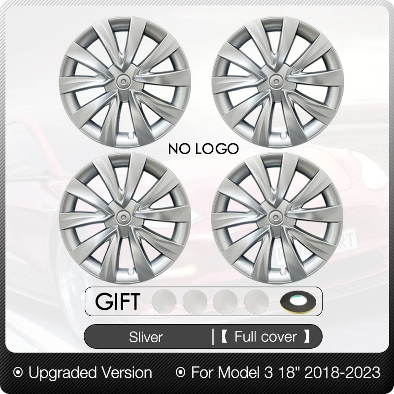 4PCS Wheel Cover 18 Inch for Tesla Model 3 Aero HubCap Performance Replacement Wheels 2018-2023 Full Rim Car Accessories 2022