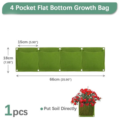 NEW Wall Hanging Pockets Planting Bags Flower Pot Home Garden Grow Bag Garden Planter Vertical Suculentas Plant Pot Home Decor - AMULET RING STORE