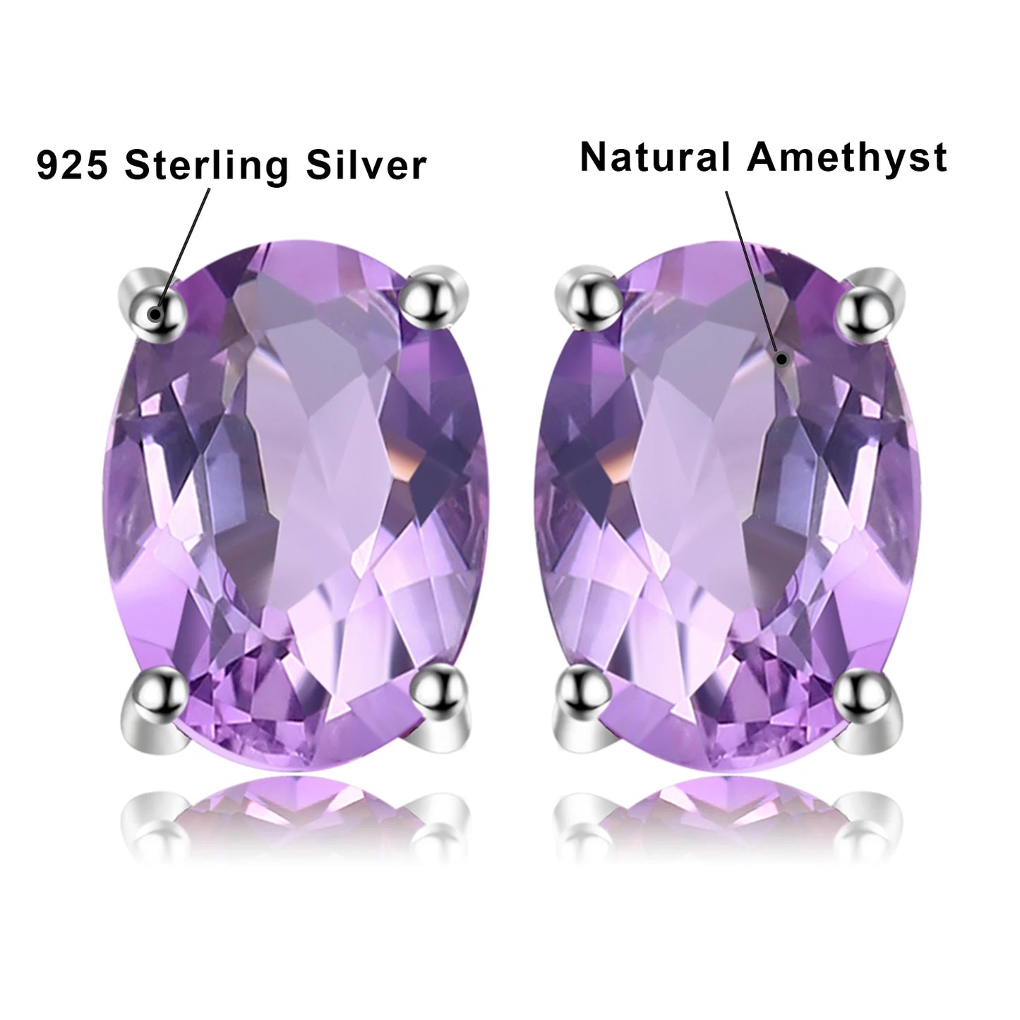 JewelryPalace Rose Gold Yellow Gold Plated Oval Natural Amethyst Citrine Garnet Topaz Peridot 925 Sterling Silver Earrings Woman