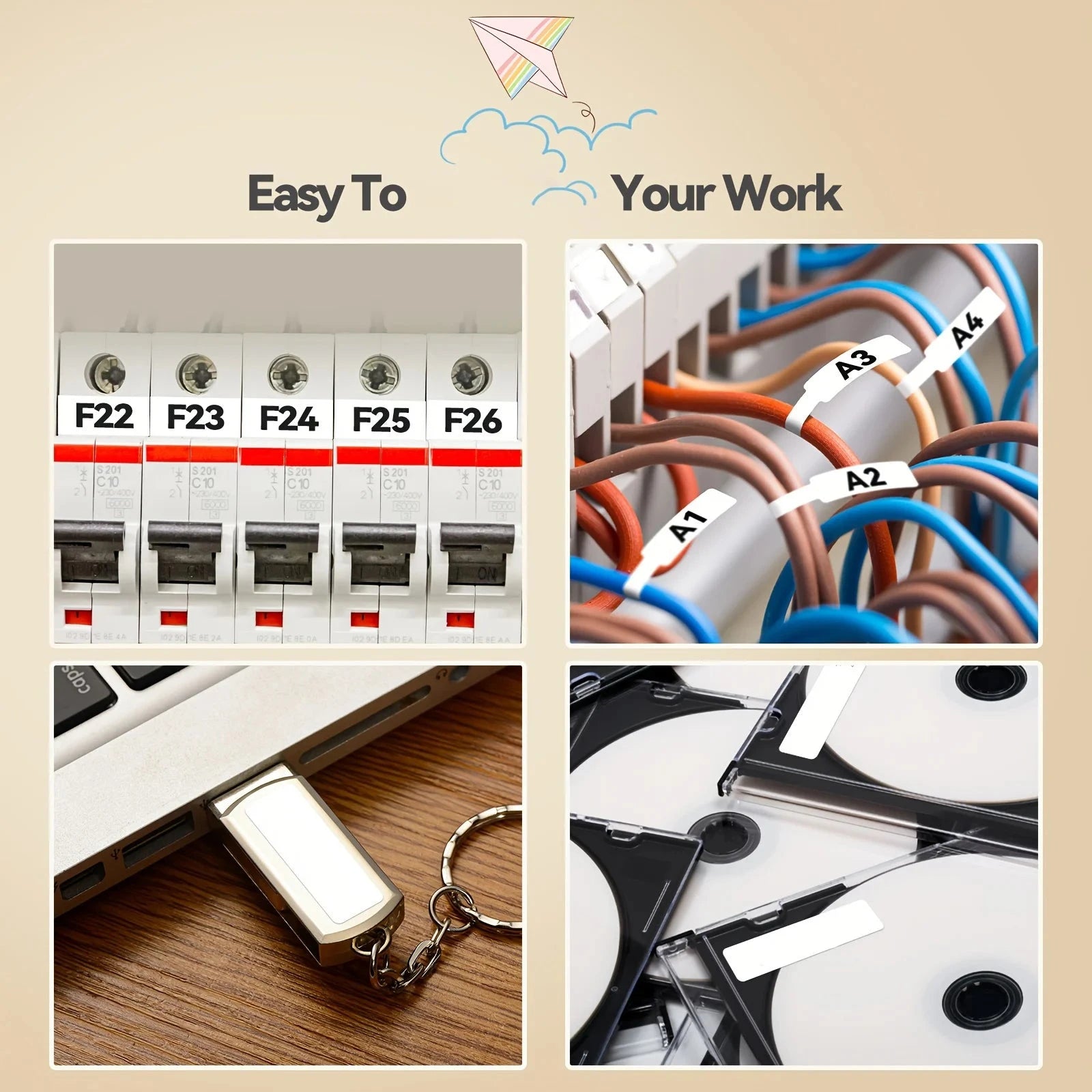 Marklife Portable Label Maker M1Thermal Label Printer Bluetooth Sticker Printer with 1 Roll Self-adhesive Label Paper