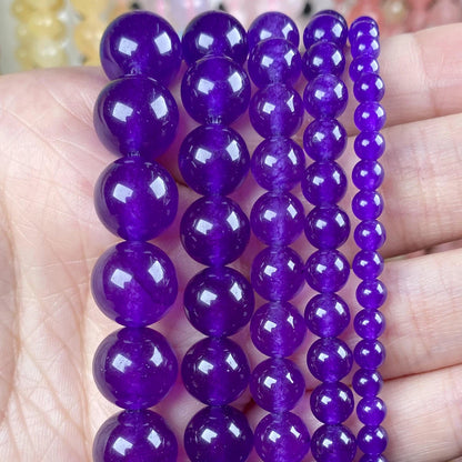 45 Styles Natural Stone Beads Amethyst Purple Jades Agate Crystal Glass Beads Jewelry Making Findings DIY Bracelet Accessories - AMULET RING STORE