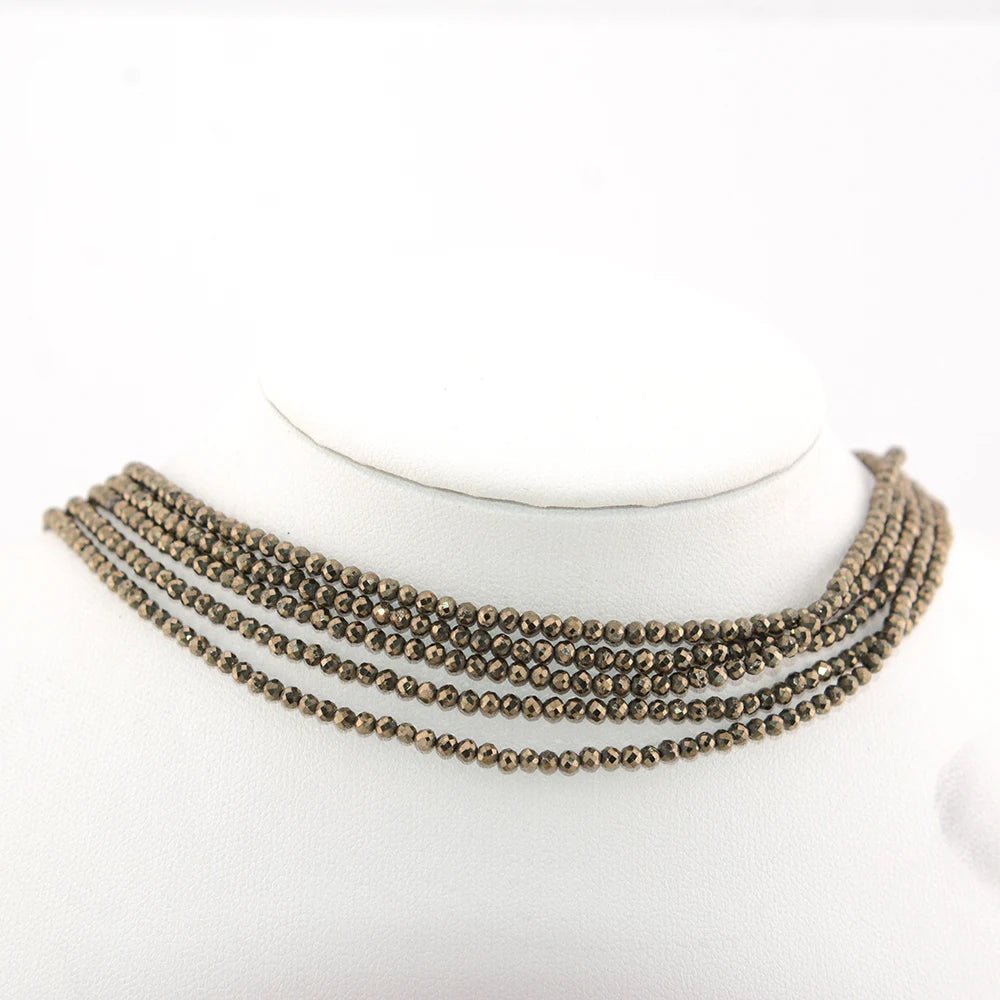 Natural Pyrite Faceted Round / Rondell Beads 2mm,3mm,4mm,1x2mm,2x3mm，for Jewelry Making Bracelet Necklace Beads DIY Wholesale - AMULET RING STORE