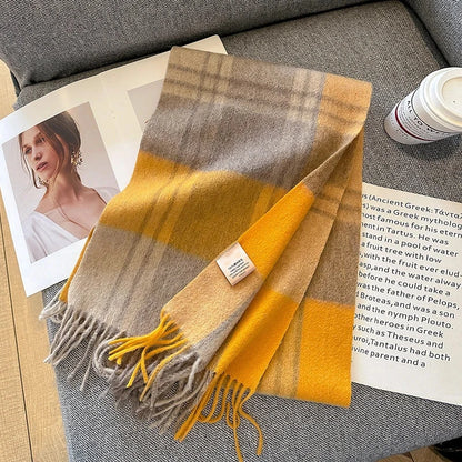 100% Wool Winter Scarf for Women Long Warm Cashmere Scarves Hijab Solid Lady Shawl Wrap Female Pashmina Bandana Head Scarves