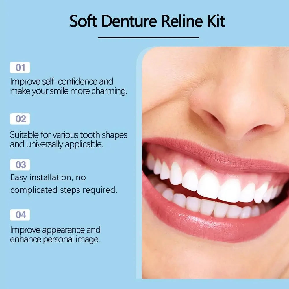New Denture Silicone Kit Silicone Liners Soft Denture Kit Soft Kit Teeth Upper And Lower Set Easy Use
