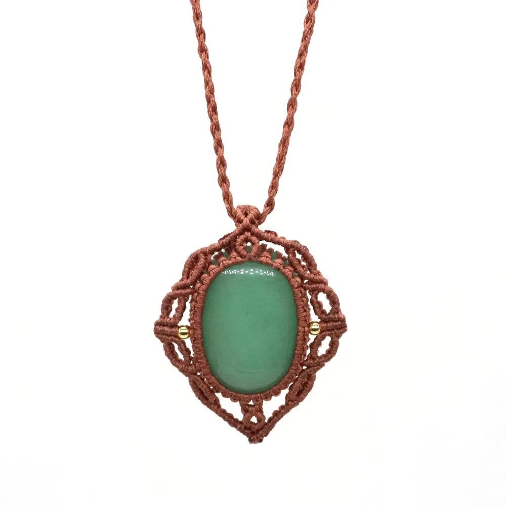 Natural Stones Tear Water Drop Pendant Crystals Healing Handmade Thread Rope Wrap Braided Macrame Chain Necklace Jewelry Gifts - AMULET RING STORE