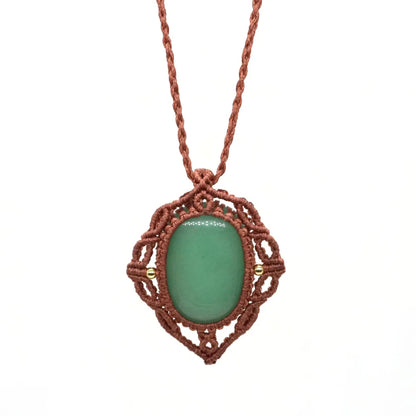 Natural Stones Tear Water Drop Pendant Crystals Healing Handmade Thread Rope Wrap Braided Macrame Chain Necklace Jewelry Gifts - AMULET RING STORE