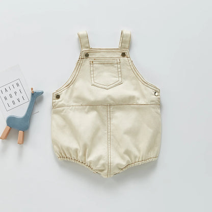 Cute Baby Pocket Overalls Denim Overalls Baby Fashion One-piece Romper 0-3T Newborn Boy Girls Clothes - AMULET RING STORE