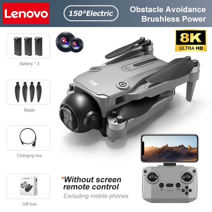 Lenovo D18 Drone 8K Aerial HD Dual Camera Photography Intelligent Obstacle Avoidance Brushless Motor 5G WIFI GPS Return VR Drone
