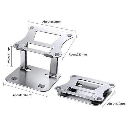 Laptop Stand Adjustable Aluminum Alloy Notebook Tablet Stand Up to 17 Inch Laptop Portable Fold Holder Cooling Bracket Support - AMULET RING STORE