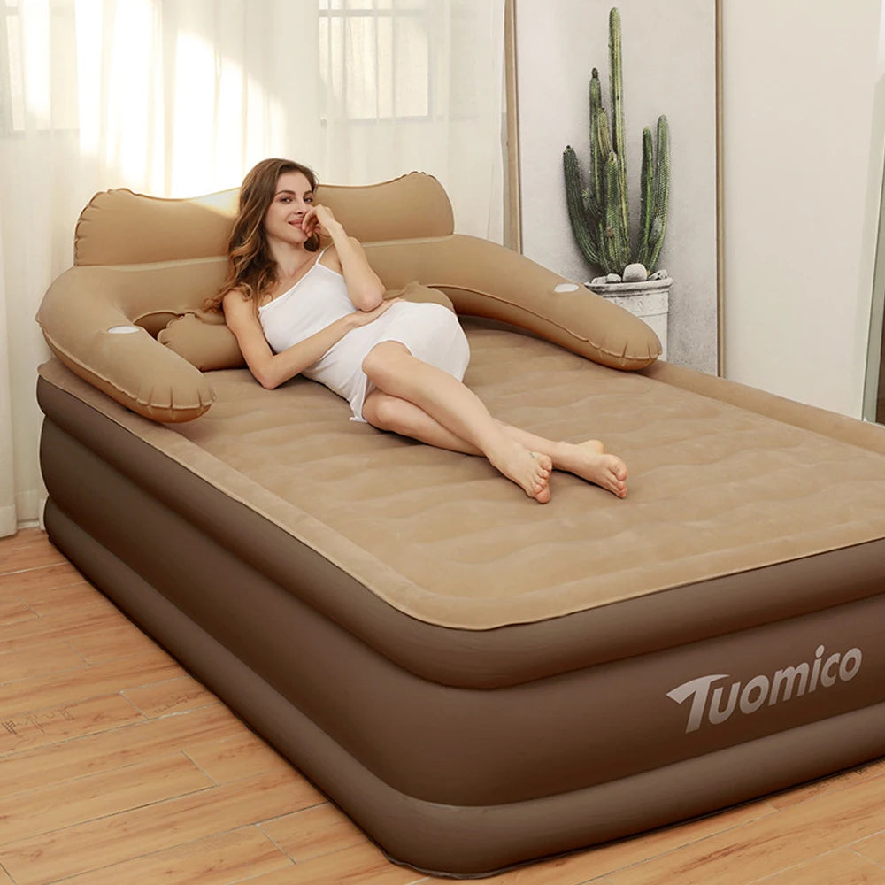 2 Persons Inflatable Mattress Indoor Outdoor Air Cushion 48cm High Bed