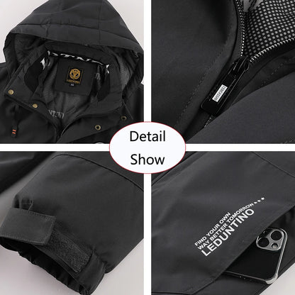 Winter Men Outdoor Windbreak Warm Travel Jacket Men Hooded Casual Fashion Sport Waterproof Climbing Trekking Jacket Male Coat