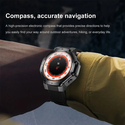 2025 New Men Sports Smart Watch GPS AMOLED Heart Rate Monitoring LED Flashlight NFC Bluetooth Call 3ATM Waterproof Smartwatches