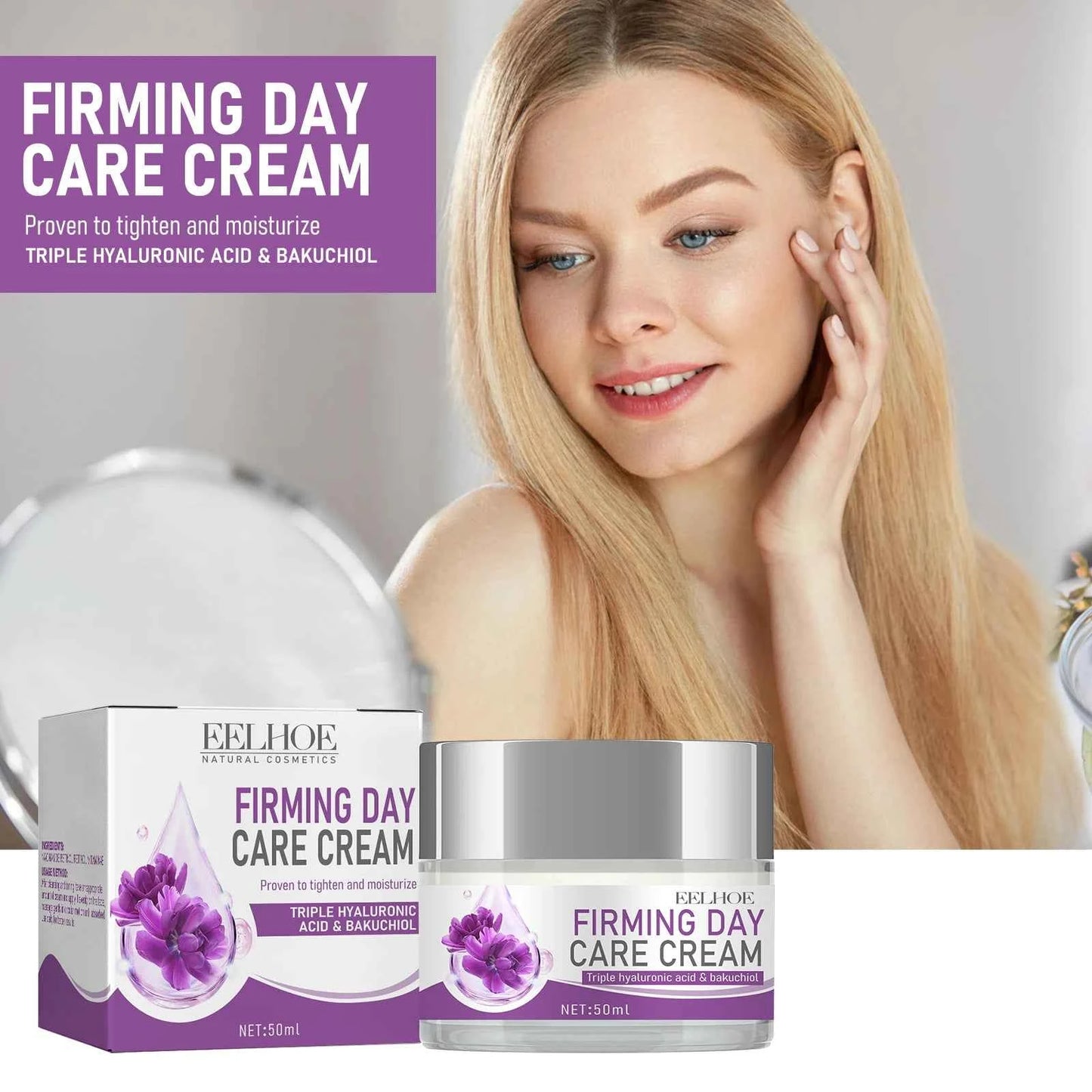 Hyaluronic acid Moisturizing Cream for Face Lift Skin Firming Anti Wrinkle Fade Fine Lines Deep Hydration Brightening Face Cream