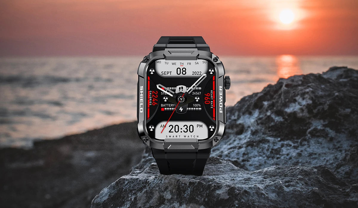 Outdoor Men Smart Watch 1.85'' 400mAh Bluetooth Call Health Monitor Swim Waterproof Sport Smartwatch for Xiaomi IOS Android 2025