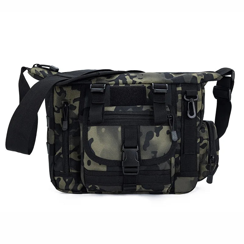 Men Camouflage Shoulder Bag Tactical Fishing Camping Tote Trekking Climbing Bags Large Multi-Pocket Travel Laptop Messenger Pack