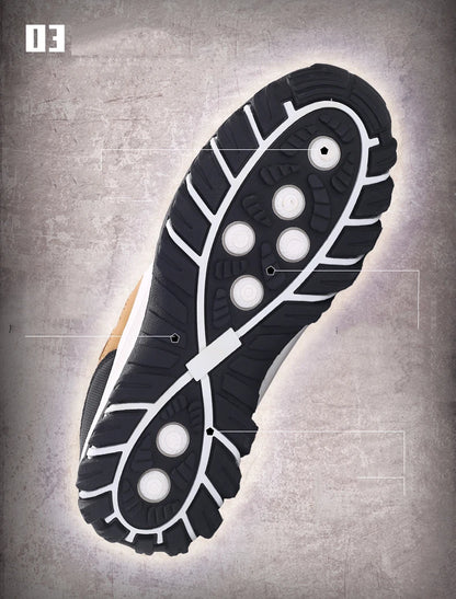 Men's Hiking Shoes Waterproof Leather Outdoor PU Shoes Wear-resistant Men Trekking Walking Hunting Tactical Sneakers - AMULET RING STORE