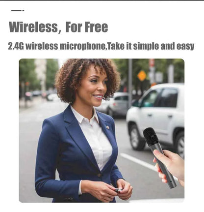 NUNAVO wireless microphone Interview professional microfeono Mic Handle broadcast microphone handheld for iphone smart phone