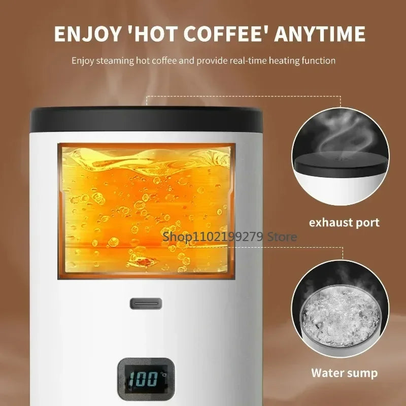 Portable Electric Coffee Maker 3-in-1 Capsule Coffee Grinder Travel Coffee Maker with Cordless Heating for Car and Home Camping - AMULET RING STORE
