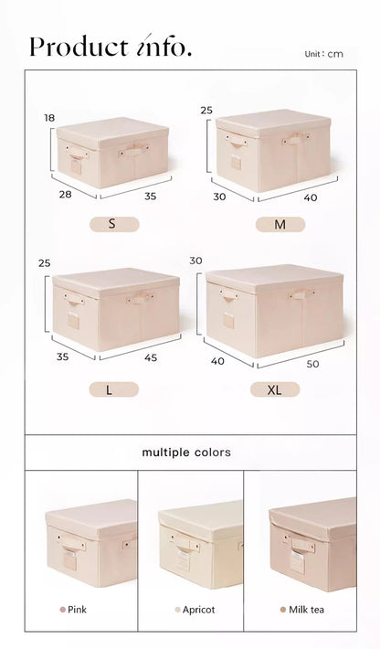 Fabric Foldable Storage Box With Lid Organizer For Clothes Large Capacity Quilt Blanket Toy Storage Closet Wardrobe Organizer - AMULET RING STORE