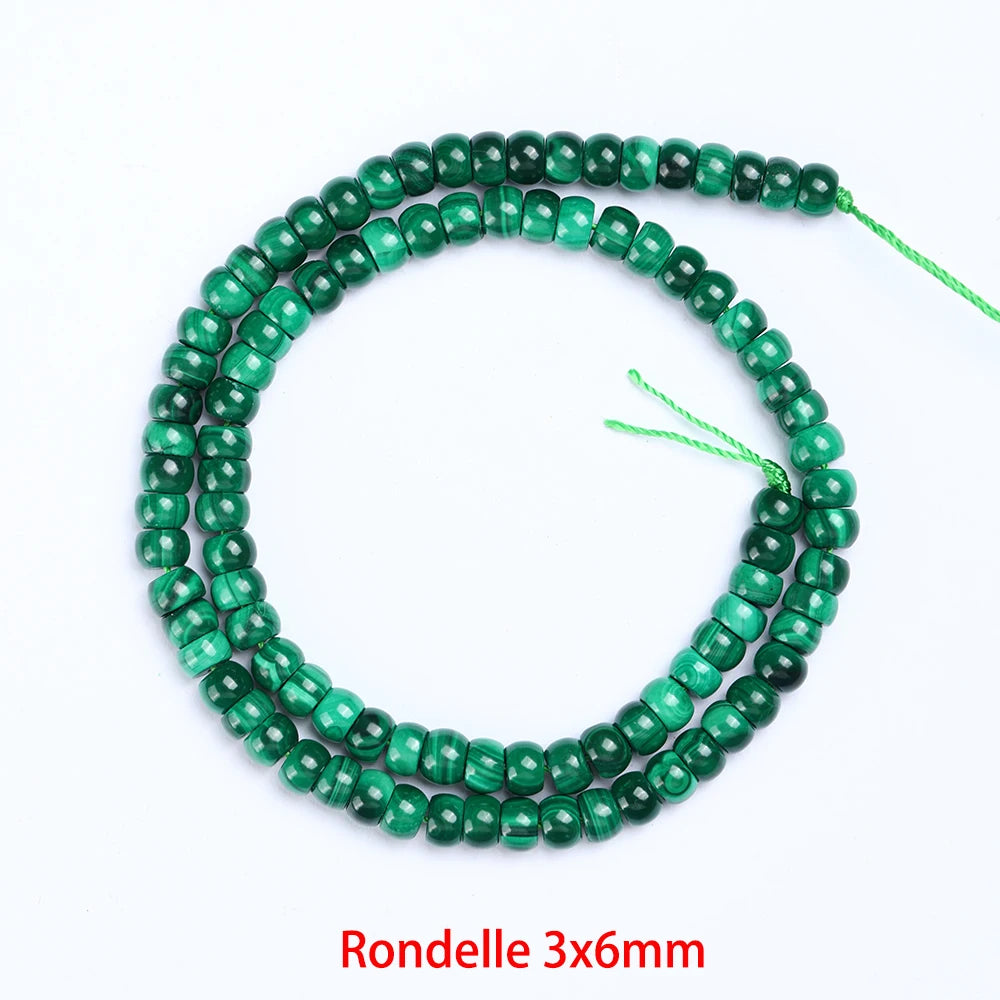 Hot Sell Natural Malachite Beads Rice Tubular Column Cuboid Shape Loose Beads for Jewelry Making DIY Bracelet Accessories - AMULET RING STORE