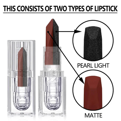 Lipstick Waterproof Long Lasting Moisturizing Matte Non-stick Cup Pearlescent Diamond Lip Tint Red Sexy Lips Makeup - AMULET RING STORE