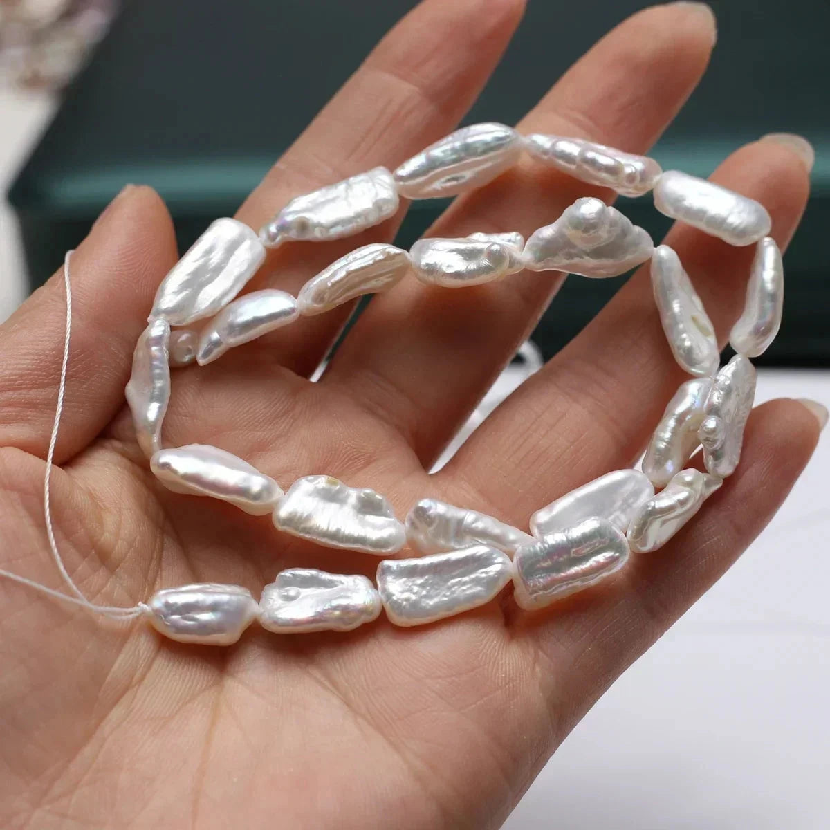 7x18-8x20mm 4A Uniform Size Natural Freshwater Pearl Baroque Pipa Bead Women Gift Jewelry Make DIY Necklace Bracelet Accessories - AMULET RING STORE