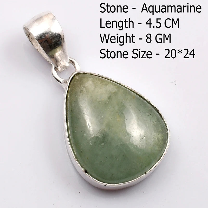 Genuine  Amaquarine  Pendant Hand Made Women Jewelry gift