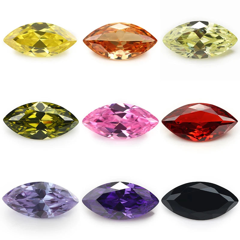 Size 1.5x3mm~10x20mm Marquise Shape 5A CZ Stone Synthetic Gems Color Cubic Zirconia For Jewelry - AMULET RING STORE
