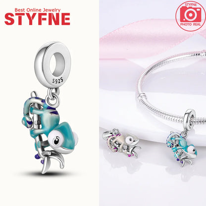 S925 Silver Glow-in-the-dark Firefly Charm Pendant Fit Original Charms Bracelet Gift Beads for Women Diy Fine Jewelry Gifts - AMULET RING STORE