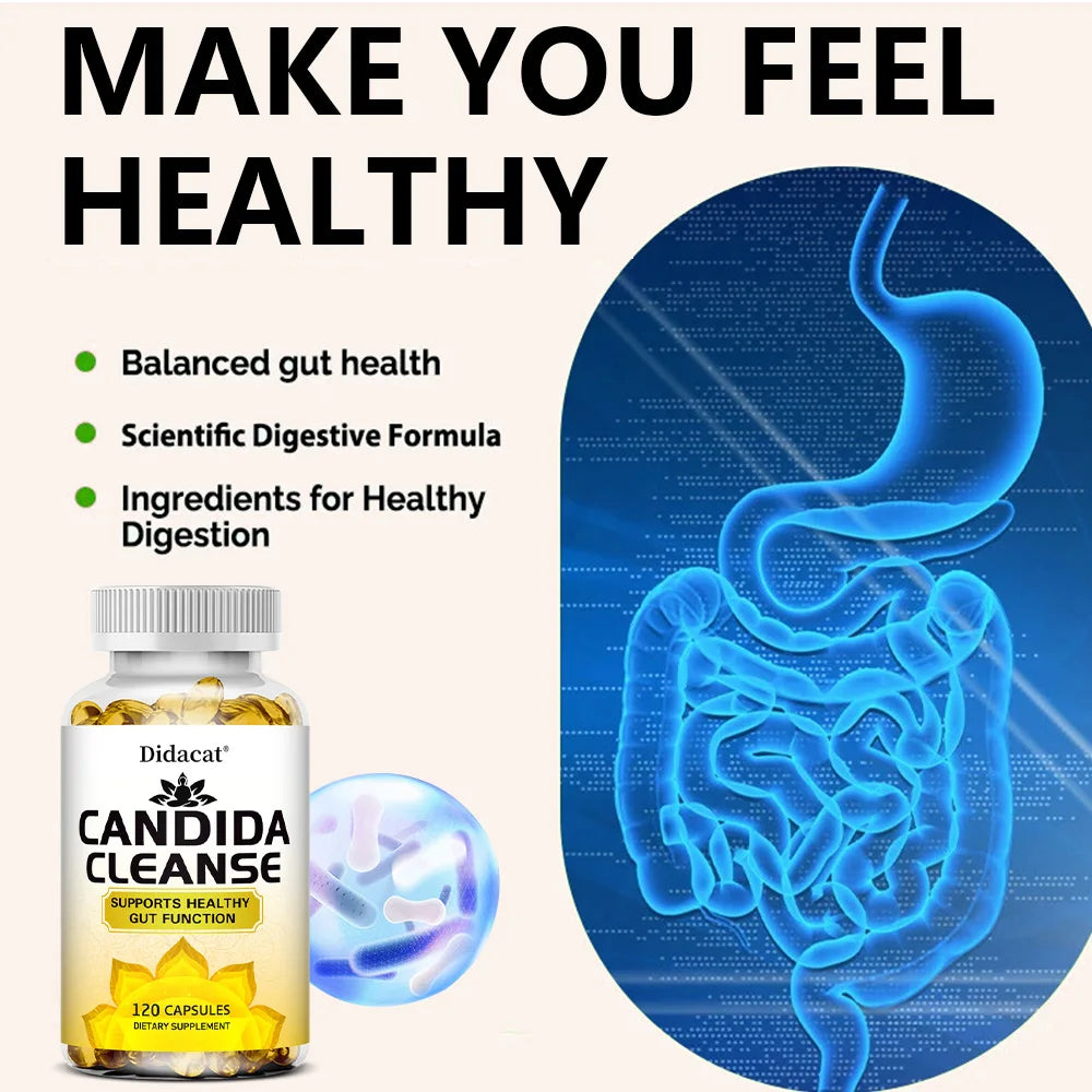 Candida Cleanse-Contains Natural Herbs and Probiotics To Support Healthy Bowel Function and Immune Health,Suitable for Unisex - AMULET RING STORE
