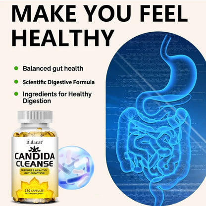Candida Cleanse-Contains Natural Herbs and Probiotics To Support Healthy Bowel Function and Immune Health,Suitable for Unisex - AMULET RING STORE