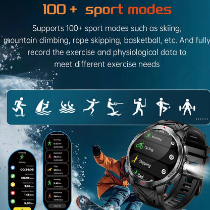 1100mAh Super Capacity Battery Military Outdoor Smart Watch Men 1.7inch Screen Compass Bluetooth Call 3ATM Waterproof SmartWatch