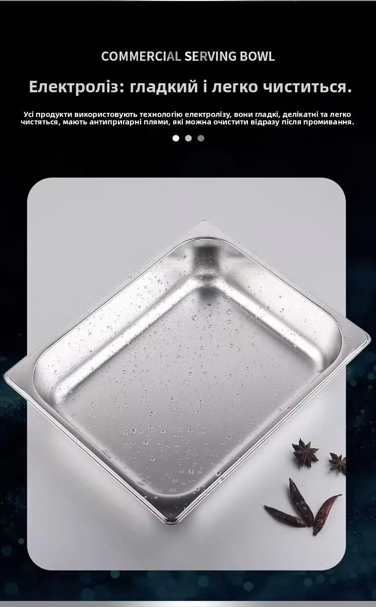 Stainl Steel Rectangular Covered Small Seasoning Box Food Container Thermal Rectangular Basin for Restaurant Kitchen - AMULET RING STORE