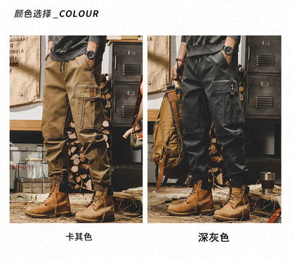 ARENS Techwear Cargo Pants Men Black Cargo Trousers Male Vintage Japanese Streetwear Hip Hop Pockets Casual Safari Style Loose