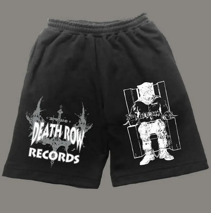 Y2K Vintage Gym Shorts Men Women Sports Low Waist Distressed Design Cotton Blend Quick Dry Athletic Wear Retro Street Style