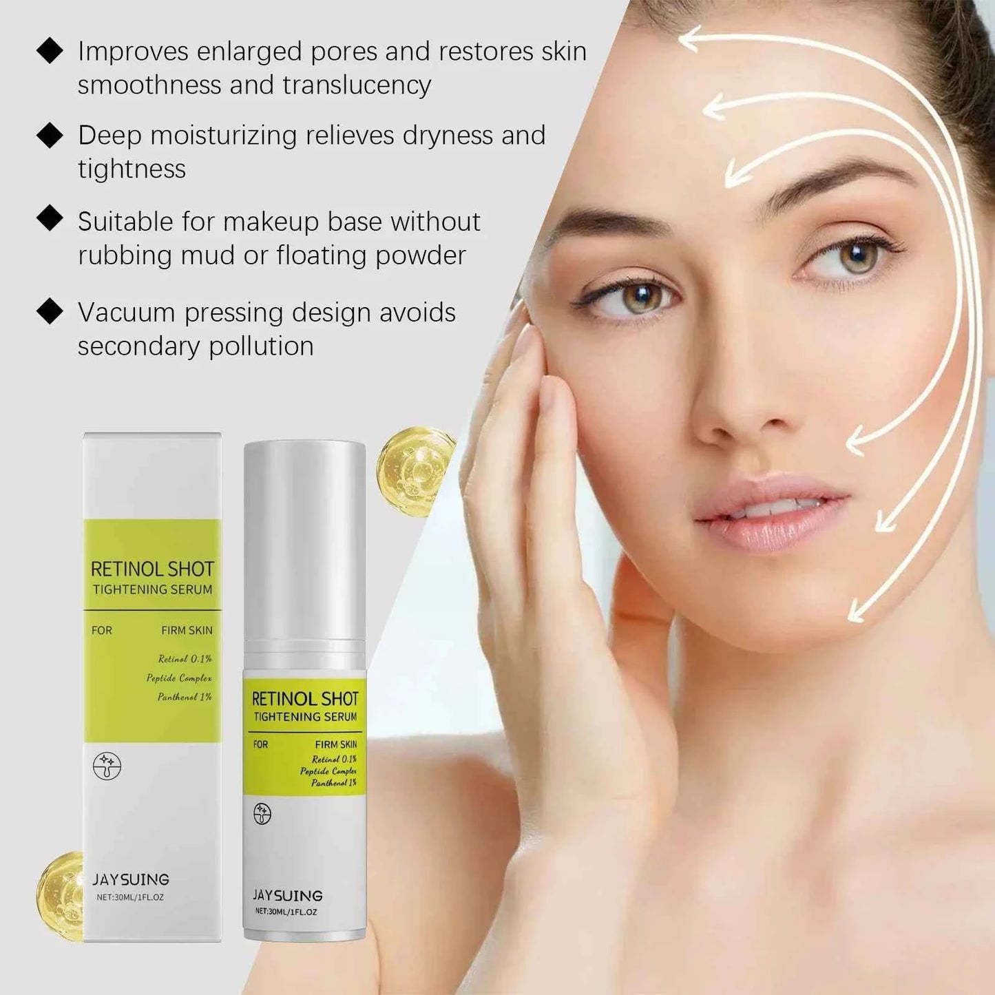 Korean Retinol Wrinkle Remover Cream Shot Tightening Firming Fine Line Enhancer Moisturizing Pore Shrinking  Repair Serum Care