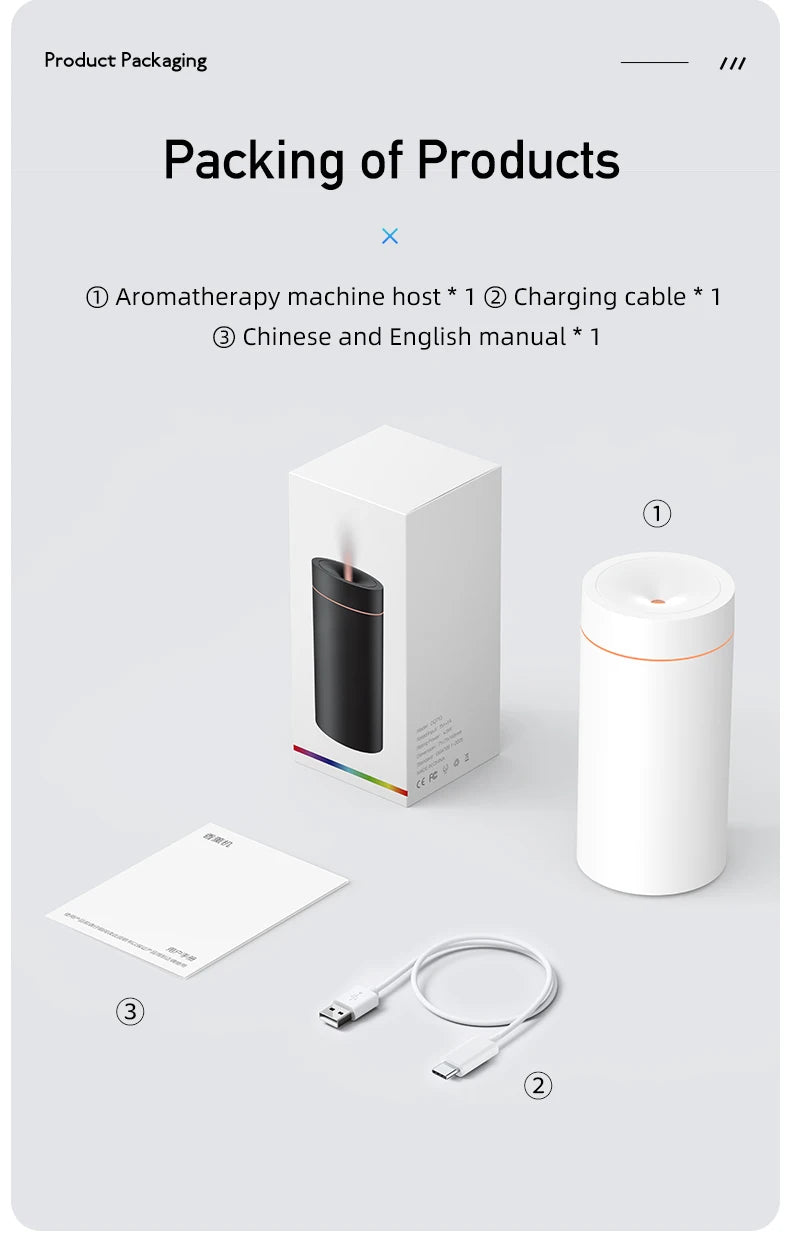 Colorful Car USB Mounted Diffuser Machine Mini Portable Automatic Spray Wireless Car Mounted Home Aromatherapy Humidifier