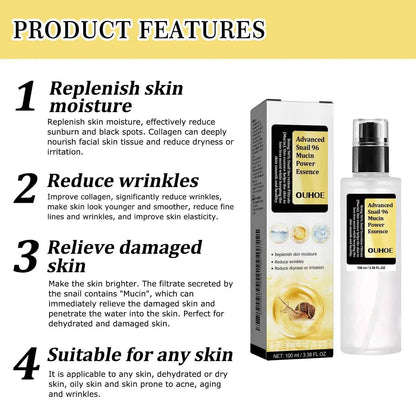 Snail Mucin Repair Essence Water Skin Toner Moisturizing Brightening Hyaluronic Acid Prime Deep Nourishing Skin Care Smoothing