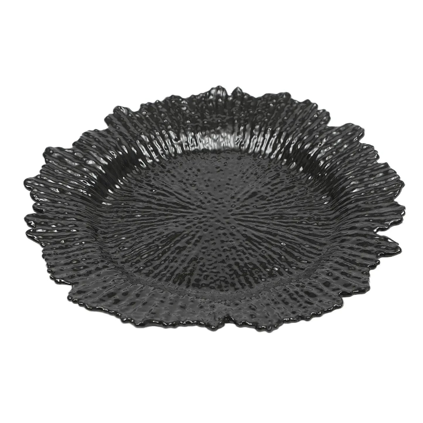 24PCS 12.6in Modern Charger Plates Daily Dining Round Plastic Reef Plate Dinner Plates - AMULET RING STORE