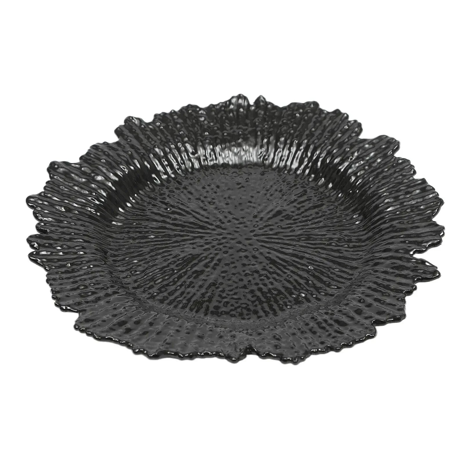 24PCS 12.6in Modern Charger Plates Daily Dining Round Plastic Reef Plate Dinner Plates - AMULET RING STORE