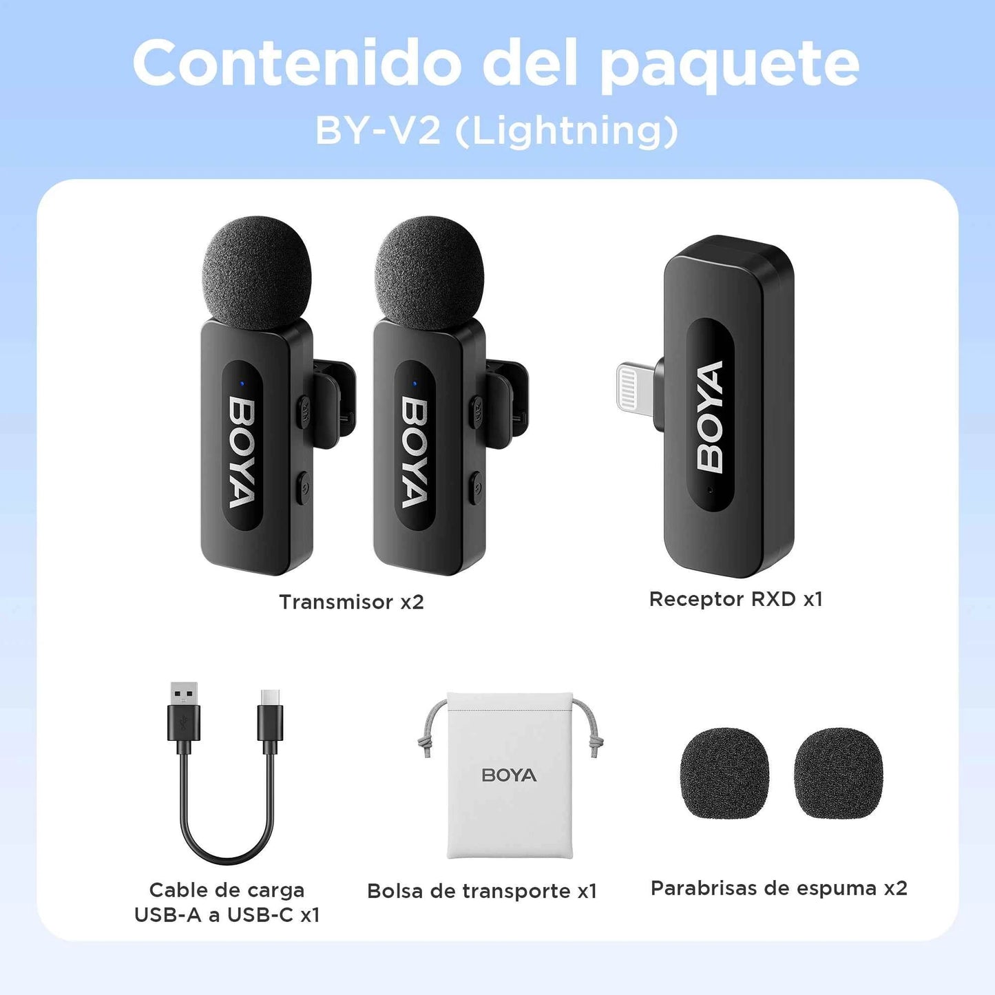 BOYA Wireless Lapel 2pcs Microphone for Android Smartphone Laptop - Omnidirectional USB C Condenser Video Recording Microphone