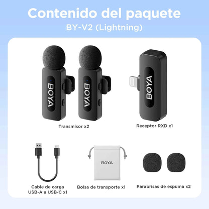 BOYA Wireless Lapel 2pcs Microphone for Android Smartphone Laptop - Omnidirectional USB C Condenser Video Recording Microphone